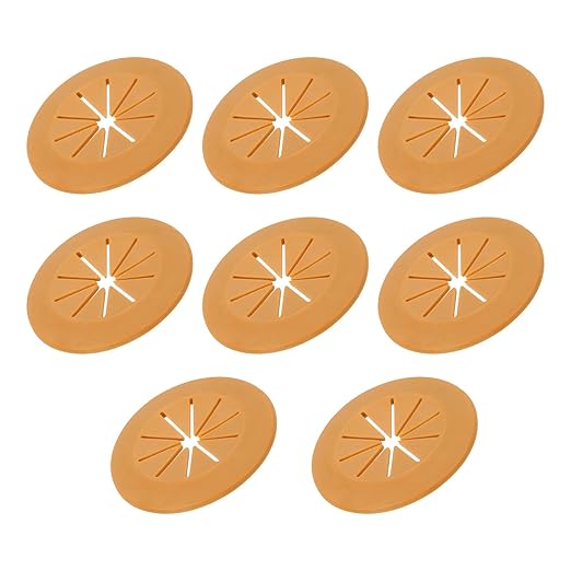 PATIKIL Desk Grommet 1-9/16", 8 Pcs Round Cable Grommet Cord Hole Cover with Adhesive Tape Flexible Table Wire Organizer for Office Home Table Countertop, Light Brown