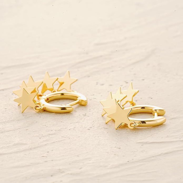 MYEARS Women Earrings Gold Huggie Hoop Ear Stud Cuff 14K Small Simple Hypoallergenic Everyday Jewelry