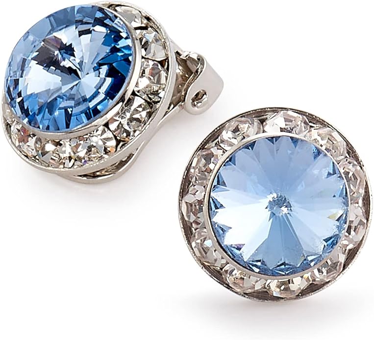 | Colorful Rhinestone Clip On Earrings for Dance, Pageant, Prom, Performance, Wedding, or Special Event