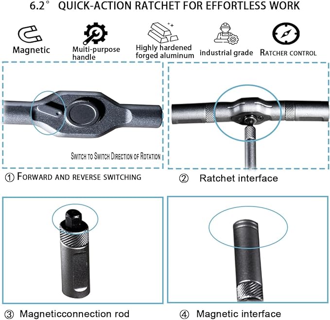 24 in 1 Magnetic Ratchet Screwdriver Set, DIY Mini Multi Bit Magnetic Screwdriver with Detachable Handle and Case for Electronics Repair, Furniture, Computers, Bicycle