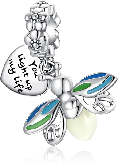 Birthday Fashion Love Heart Dangle Charm 925 Sterling Silver Charms fits Bracelets and Necklace Pendant Bead Charms Jewelry Present for Women Family Friends