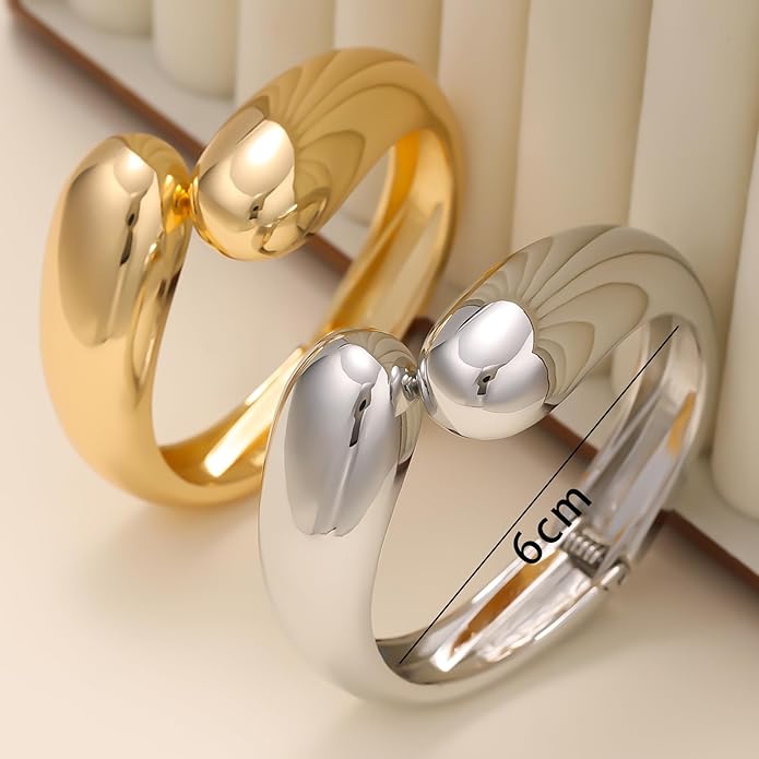 14K Gold Plated Chunky Cuff Bracelet for Women Non Tarnish Stainles Bracelet for women fashion jewelry