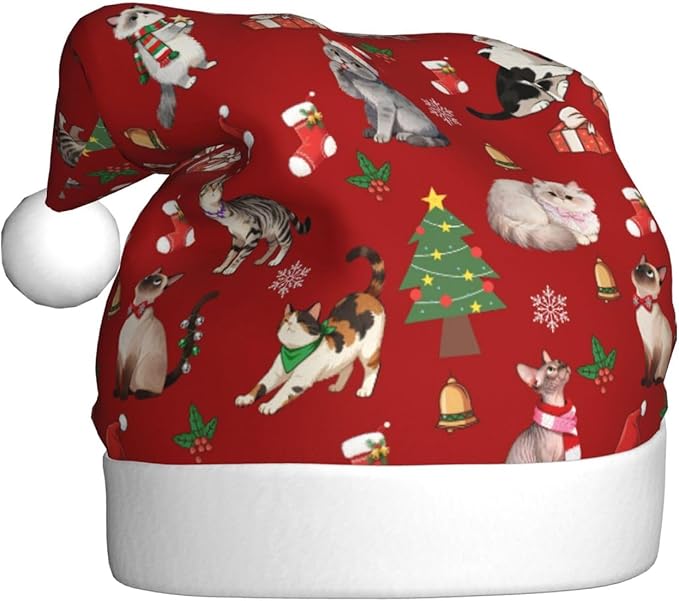 Christmas Santa Hat for Adults,Holiday Unisex Xmas Hat for New Year Party Headwear