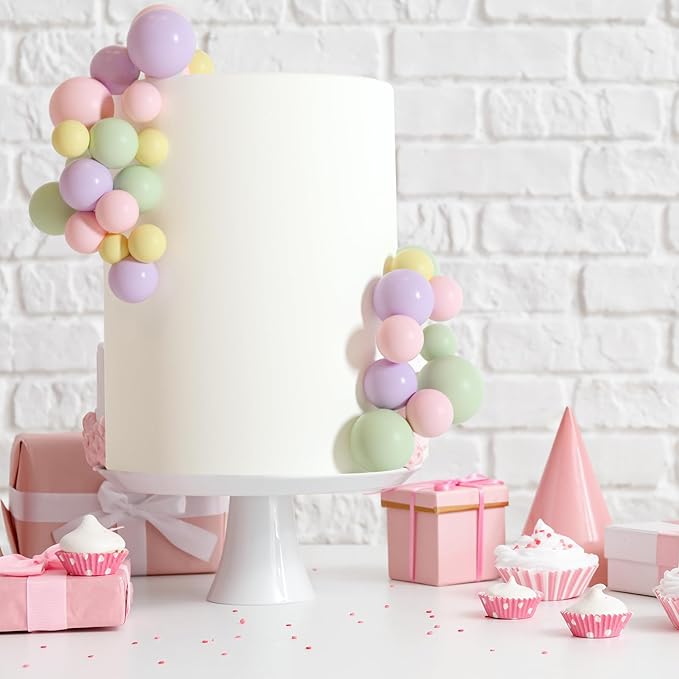 ASTARON 32 Pcs Ball Cake Topper Decorations Mini Balloons Cake Topper Sticks Foam Balls Cake Picks Cake Topper Balls Cake Decorations for Wedding Party Birthday Cake Toppers (Colorful)