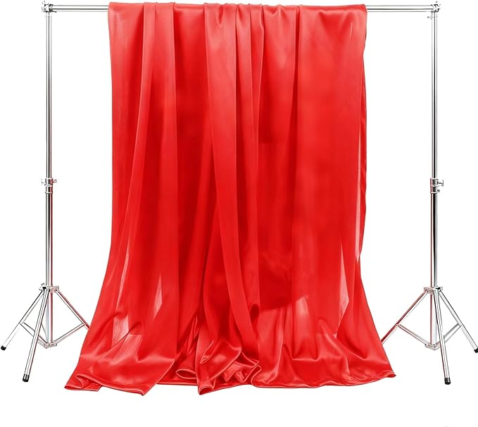 5x10FT Photo Stage Backdrop 2 Panels Curtains Drapes for Photography and Party(Red)