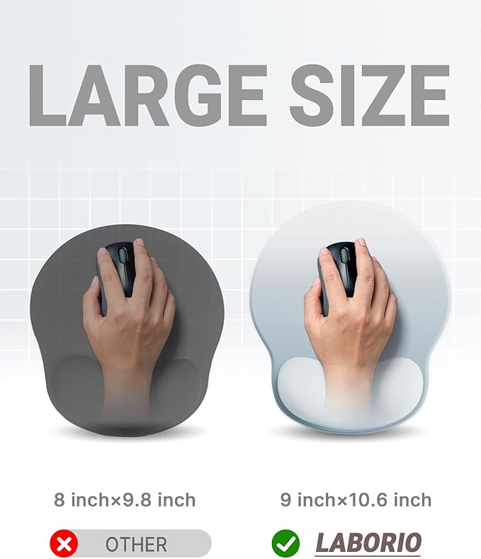 Ergonomic Mouse Pad Wrist Support, Comfortable Mouse Pad Wrist Rest, Relieve Wrist Pain Gel Mouse pad, Non-Slip Rubber Base Mousepad for Laptop, Computer(Gradient Grey Blue)