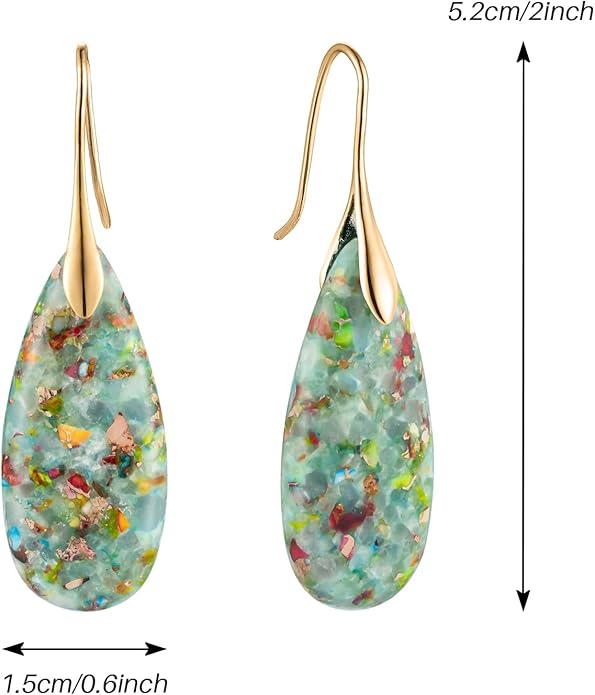 SELOVO Stone Fishhook Dangle Drop Earrings Statement Earrings for Women Stone