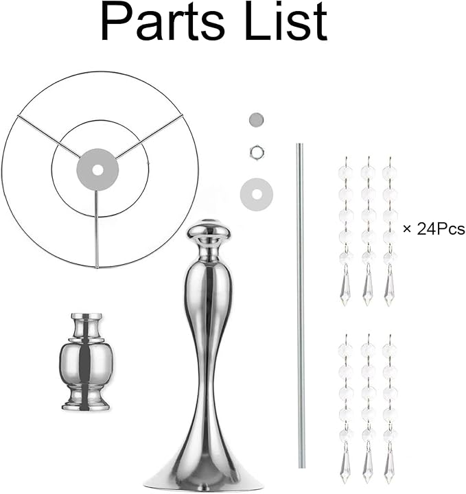 2 Pcs Silver Vases for Centerpieces, 13.8in Crystal Flower Arrangement Stand, Wedding Centerpieces for Tables, Tall Metal Flower Vase Holders for Wedding, Event, Reception, Birthday, Home Decor