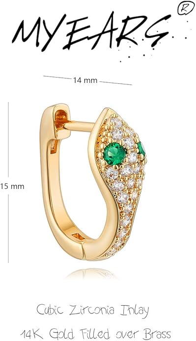 MYEARS Women Earrings Gold Huggie Hoop Ear Stud Cuff 14K Small Simple Hypoallergenic Everyday Jewelry