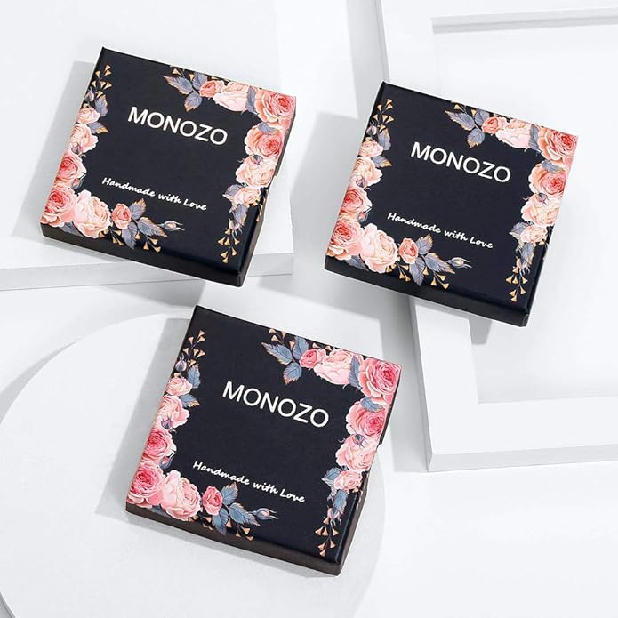 MONOZO Gold Initial Bracelets for Women Girls Valentines Day Gifts - Dainty 14K Gold Plated Layered Beaded Letter Initial Bracelet 26 Alphabet Disc Monogram Charm Bracelet Valentines Day Gifts for Her