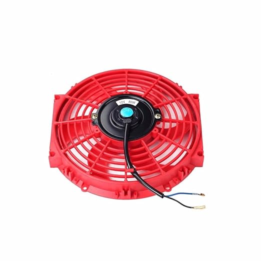 2PCS 10 inch Slim Fan Push Pull Electric Radiator Cooling 12V 80W Mount Universal Kit Red