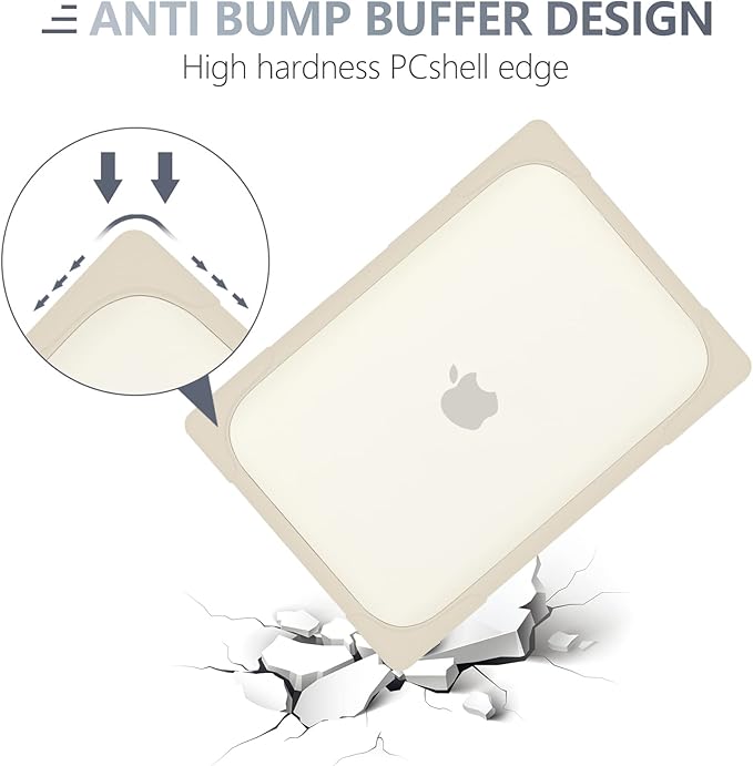Batianda for M4 MacBook Air 13.6 inch Case 2025 2024 2022 Release Model A3240 A2681(M2) A3113(M3), Heavy Duty Shockproof Protective Hard Shell with Fold Kickstand & Keyboard Cover, Khaki