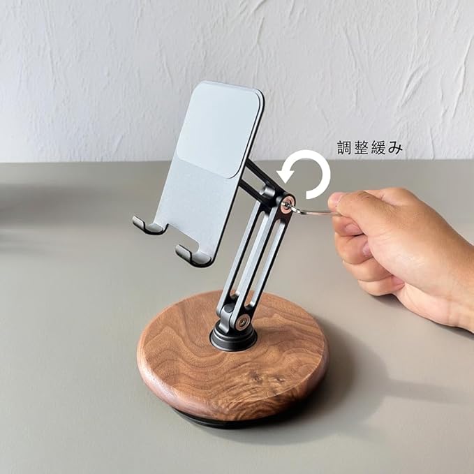 iPhone Stand for Desk, Phone Stand Adjustable Foldable, Cell Phone Holder 360 ° Rotation, Compatible with iPhone 16 15 14 13 12 11 Pro Xs Xs Samsung Galaxy Tablets All Phones, Walnut