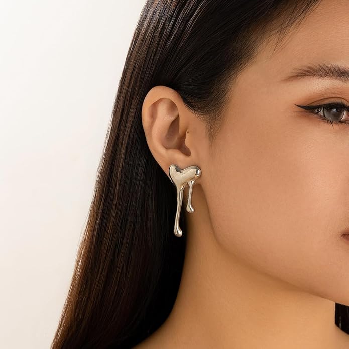 Irregular WaterDrop Earrings, Melted Liquid Irregular Stainless Steel Earrings, Embrace Minimalist Earrings, Statement Earrings for Women