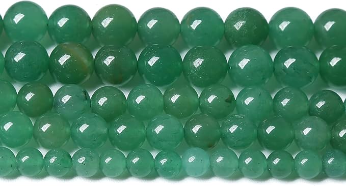 45pcs 8mm Natural Green Aventurine Beads Semi Precious Round Smooth Gemstones Beads for Jewelry Making DIY Necklaces Bracelets