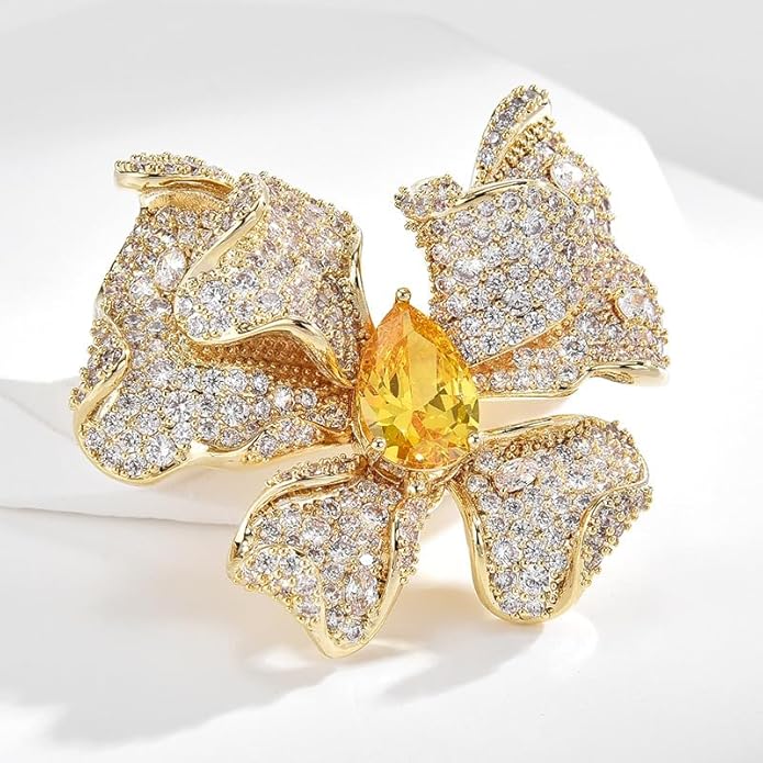 Animal Brooch for Women Girls 18k Gold Plated Animal Brooch Pin Rhinestone Animal Brooch Lapel Pin Jewelry Thanksgiving Day Birthday Wedding Gifts for Mom Wife
