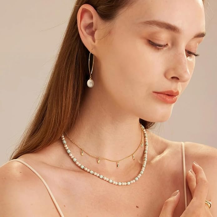 SOFYBJA Dainty 18K Gold Plated Disc Ball Triangle Sunburst Drop Earrings Long Dangle Lightweight Handmade Earrings Jewelry