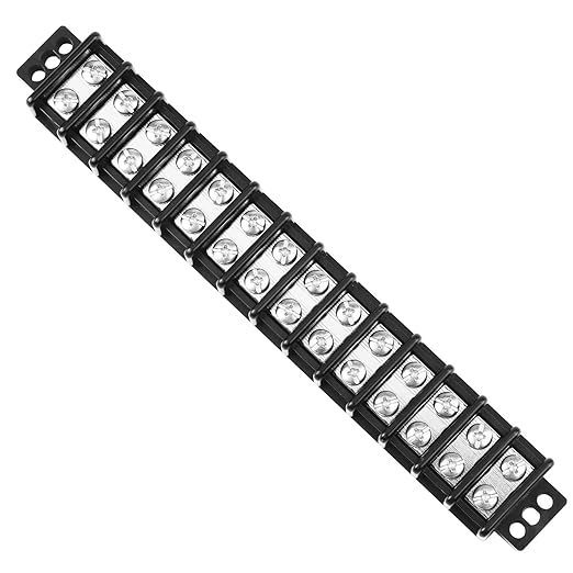 GLOSO Marine Terminal Blocks TBD Double Row Stainless 10-22 AWG Cu, 30A/600V- 1 Pack, 14 Poles