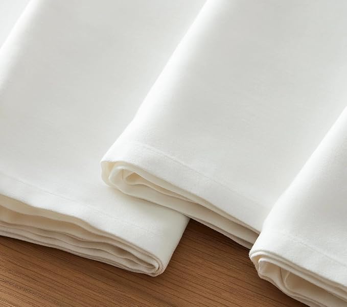 TARAN LIVING Cotton Napkin 100% Cotton Dinner Napkin Washable Dinning Table Napkins Gift for Easter Party Soft Farmhouse Décor White Napkins Cloth Set of 12-18x18 Inch