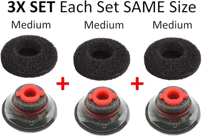 3X Ultra Comfort Eartips Ear Buds Replacement Earphone Ear Tips Kits Earpads Foam Set Cushion for Plantronics Voyager 5200 5220 5210 Series Bluetooth Headset Headphone (Medium M)