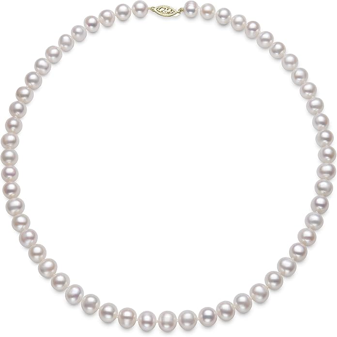 Belacqua 14K Gold Freshwater Pearl 18" Necklace Bracelet Stud Earrings Set for Women | Jewelry for Her | Gift Box Included