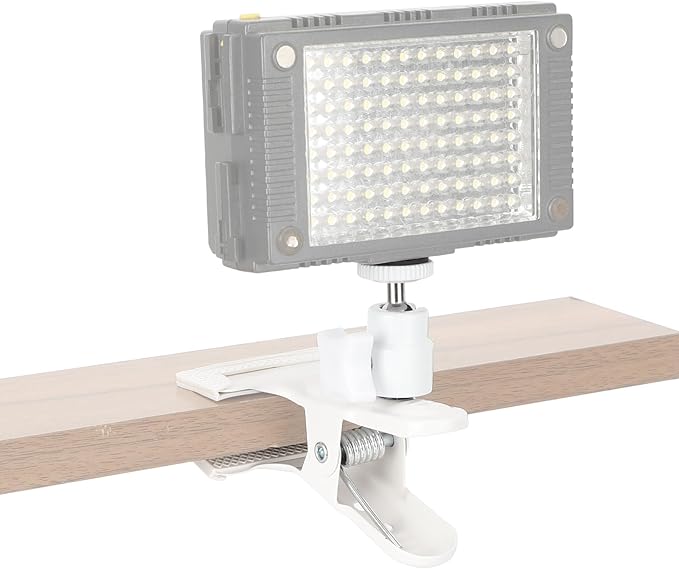CAMVATE Spring Clip Clamp with Mini Ball Head Mount (White) - 3542