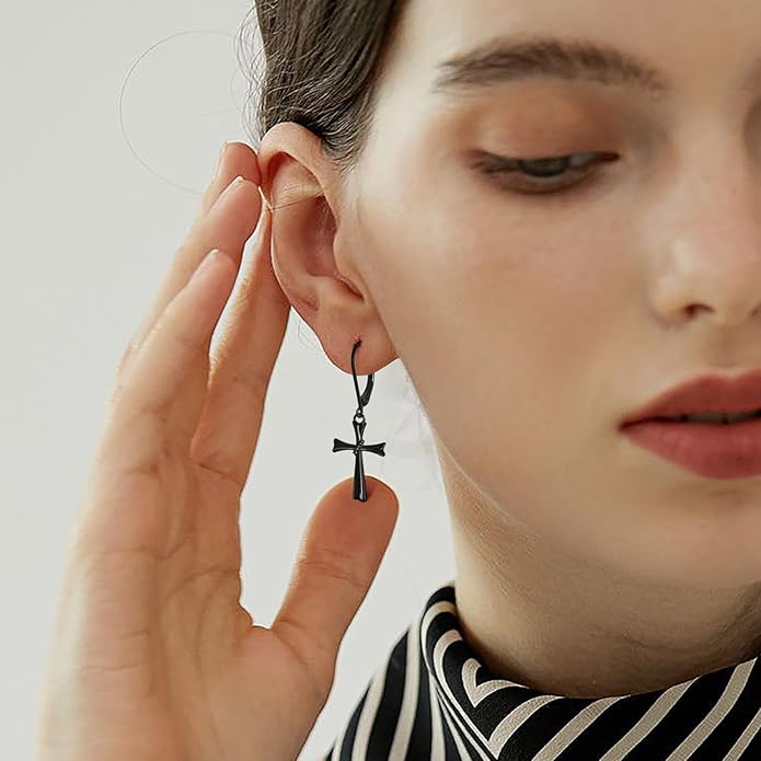 14K Gold Earring Cross Waterdrop Butterfly Heart Knot Earrings for Women Gold Silver Cross Leverback Drop Gold Silver Teardrop Hoop Dangle Earring White Gold Dangle Drop Earring