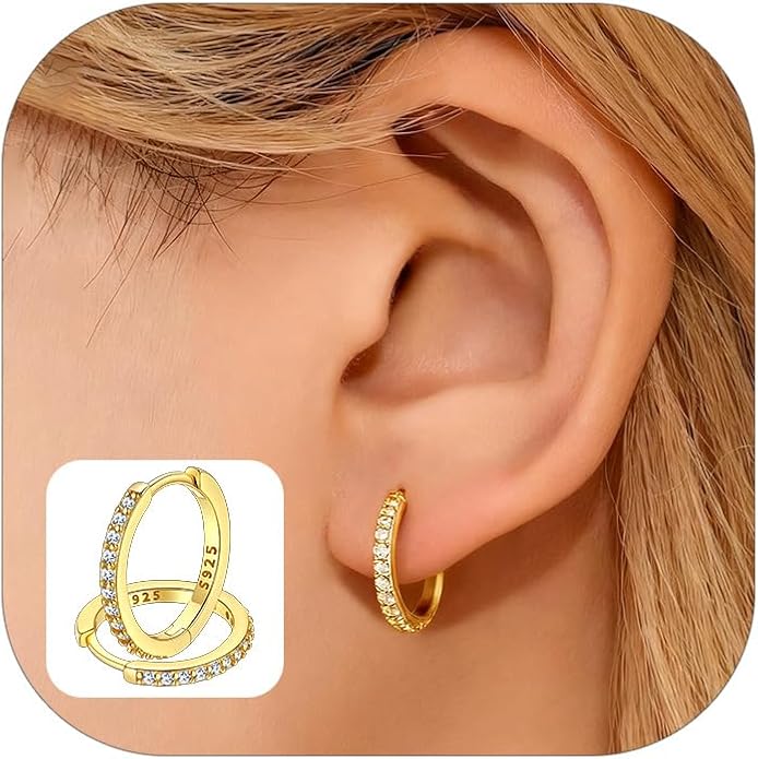 FaithHeart Sterling Silver Hoop Earrings for Women, Hypoallergenic Huggie Hoop Earrings Lightweight Small Cartilage Earrings Hoop Earring Dainty Everyday Earrings 6/8/10/12/14/15/16/18/20mm