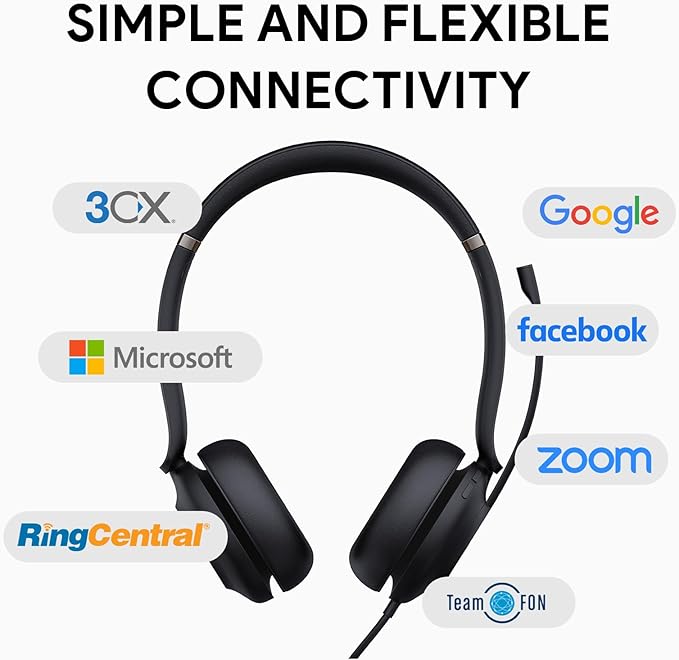 Yealink UH37 USB Headset with Microphone for PC Laptop - Headphones with Noise Cancelling Microphone for Computer,On-Ear Wired Office Call Center Headset Dual