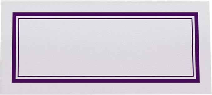 Double Line Border Place Cards, Eggplant (Choose Color), Set of 60, Pre-cut and Scored - Wedding, Party, Dinner, and Special Events - Made in the USA