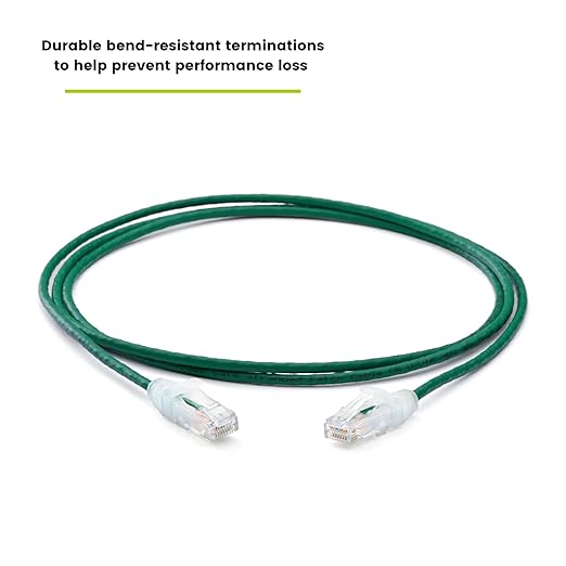 TRUECABLE Cat6 Component Rated Patch Cable, Unshielded (U/UTP), 5ft, Green, 28AWG Solid Copper, Snagless 10G High-Speed Ethernet Cable, PoE++ 4PPoE 100W, UL Listed, RoHS-3, 1 Pack