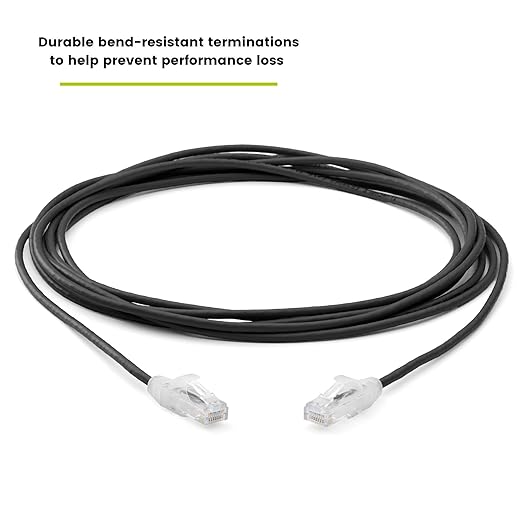 TRUECABLE Cat6 Component Rated Patch Cable, Unshielded (U/UTP), 14ft, Black, 28AWG Solid Copper, Snagless 10G High-Speed Ethernet Cable, PoE++ 4PPoE 100W, UL Listed, RoHS-3, 1 Pack