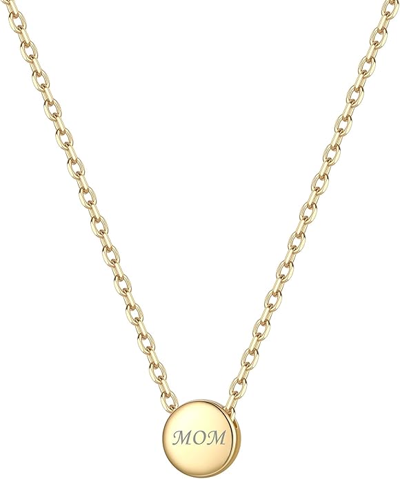 ChicSilver Personalized 925 Sterling Silver Dainty Small Heart/Star/Moon/Dot/Triangle Pendant Necklace for Women, Silver/Gold/Rose Gold/Black (with Gift Box)
