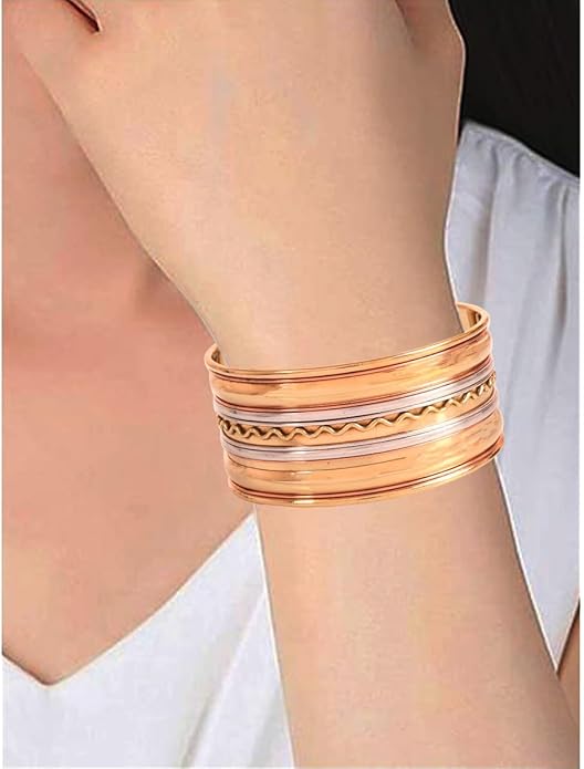 Touchstone Indian Bollywood Handcrafted Slip In Easy To Wear Stylish Wrist Enhancer Designer Broad Jewelry Cuff Bracelet For Women and Men.