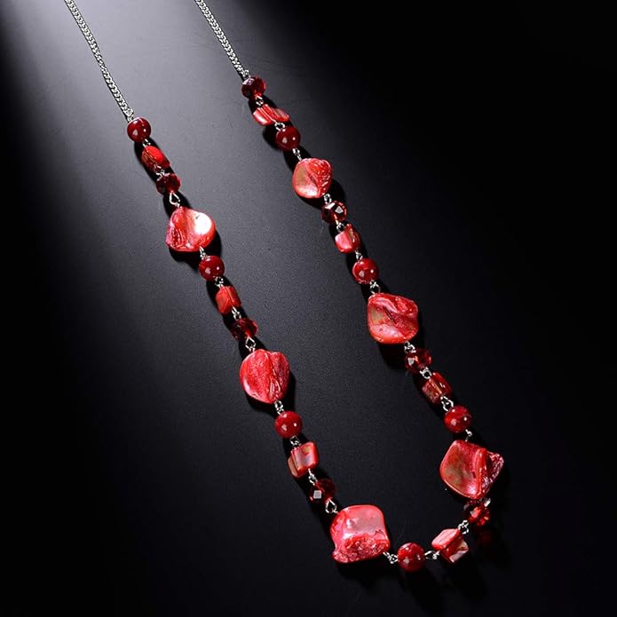 PEARL&CLUB Long Beaded Necklaces For Women - Sweater Chain Fashion Jewelry Necklace Gifts For Women