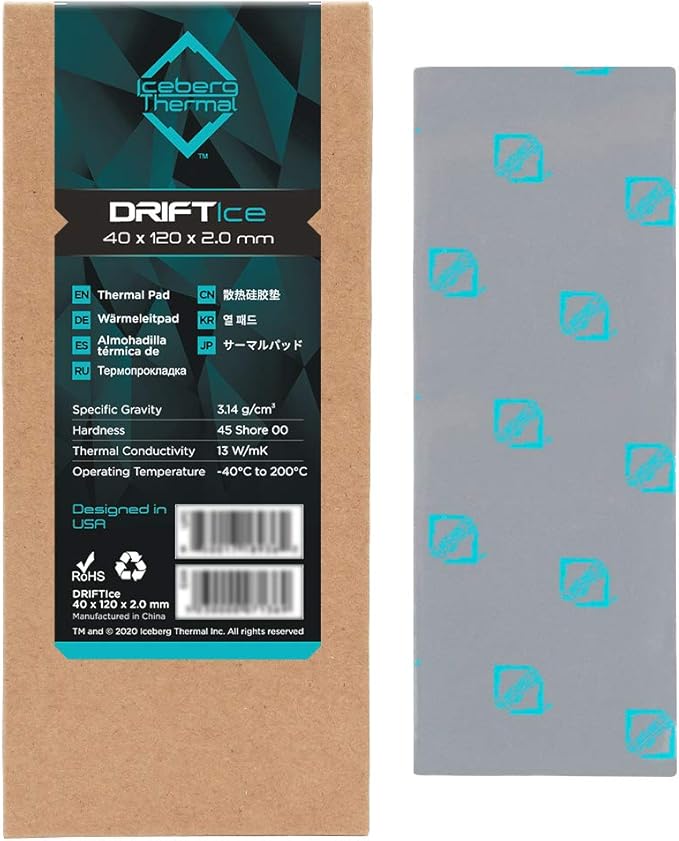 Iceberg Thermal DRIFTIce Thermal Pad 120mm x 40mm (2.0mm) (13 W/mK)