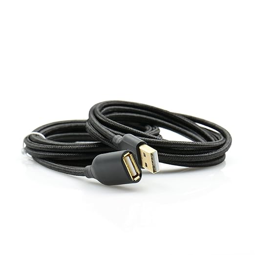 USB Extension Cable, 2-Pack OKRAY 6FT Nylon Braided USB 2.0 Extension Cable Type A Male to Female Cable Extender Cord with Gold-Plated Connector for Printer, Camera, USB Flash Drive, Hard Drive, Mouse