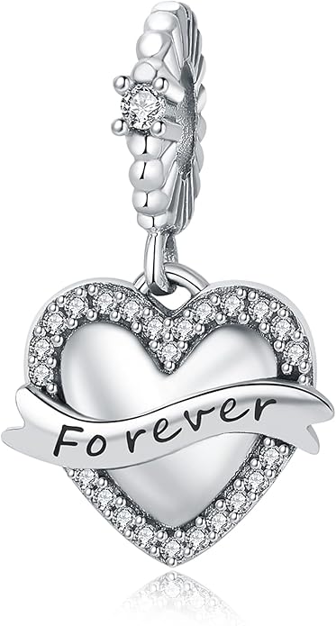 925 Sterling Silver Charms Fit Pandora Charms Bracelet I Love You to The Moon and Back Fit Wife Mom Christmas Birthday Gift