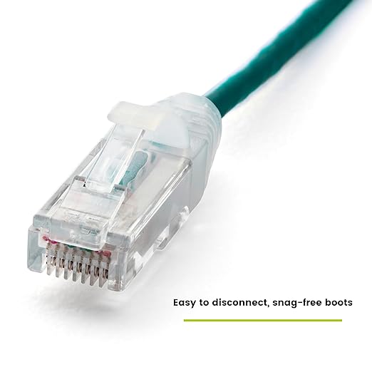 TRUECABLE Cat6 Component Rated Patch Cable, Unshielded (U/UTP), 1ft, Green, 28AWG Solid Copper, Snagless 10G High-Speed Ethernet Cable, PoE++ 4PPoE 100W, UL Listed, RoHS-3, 1 Pack