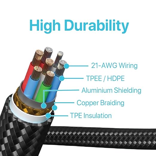 BLACK+DECKER Lightning to USB Cable - Fast Compatible iPhone Lightning Cable - Durable Braided iPhone Charger Cord - for Travel and Daily Use - Multiple Color + Length Options - 6ft