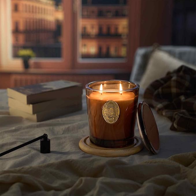 M&SENSE Large Two-Wick Soy Candle | Hot Cocoa & Brown | 19.8 oz, 120H Burn Time | Luxury Scented Candle for Relaxation, Gifting, Home Décor | Ideal for Bedroom, Office, Party Ambiance