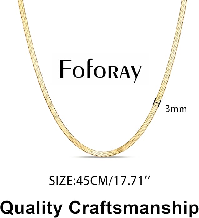 Fashion Necklace, White Gold and 18K Gold Plated Necklaces, Snake Chain, Rope Chain.Best Gift for Woman(16-18in)