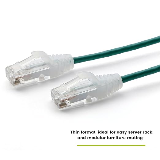 TRUECABLE Cat6 Component Rated Patch Cable, Unshielded (U/UTP), 6in, Green, 28AWG Solid Copper, Snagless 10G High-Speed Ethernet Cable, PoE++ 4PPoE 100W, UL Listed, RoHS-3, 1 Pack