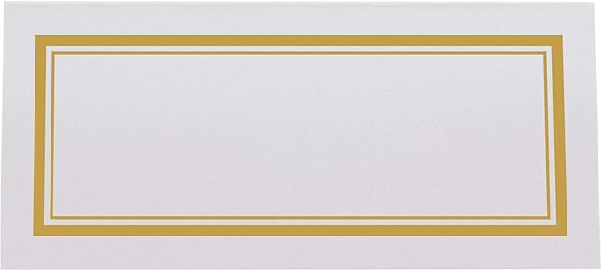 Double Line Border Printable Place Cards, Gold (Choose Color), Set of 150 (25 Sheets), Laser & Inkjet Printers - Wedding, Party, Dinner, and Special Events - Made in the USA