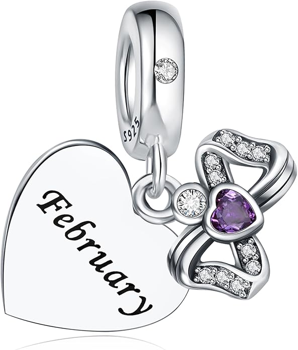 Birthstone Charms 925 Sterling Silver Charms Fit Pandora Charms Bracelet Fit Wife Mother's Day Christmas Birthday Gift