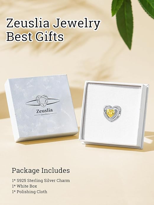 Heart Birthstone Charms for Bracelets, 925 Sterling Silver Women Bead Charms for Charm Bracelets Necklace, Mother's Day Birthday Anniversary Jewelry Gifts for Wife Mom Grandma Daughter