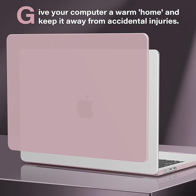 CISSOOK for MacBook Air 13.6 M4 M3 M2 Case 2025 2024 2022 Release, Plastic Hard Shell & Keyboard Cover & USB Adapter for MacBook Air 13.6 inch A3240 A3113 A2681, Baby Pink