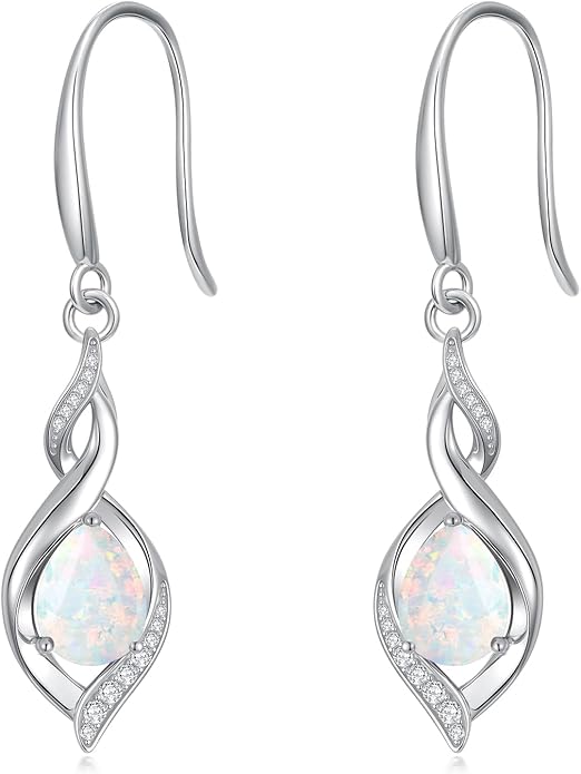 Birthstone Earrings for Women 925 Sterling Silver Infinity Love Jewelry Valentines Day Birthday Gifts for Her Mom Wife Girlfriend