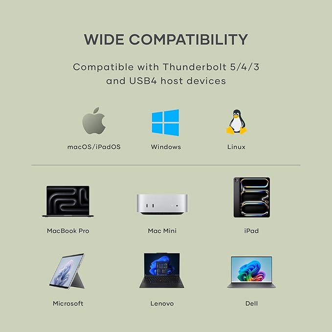 Satechi USB4 NVMe SSD Enclosure for Mac mini M4, M.2 NVMe SSD Enclosure with up to 40Gbps, up to 8TB, for Sizes 2280/2260/2242/2230mm – Compatible with Thunderbolt 5/4, USB4 (SSD Not Included)