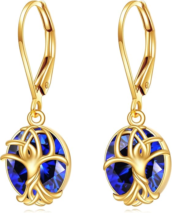 DOVRAN 10K 14K Solid Gold Leverback Earrings for Women Real Yellow Gold Filigree Dangle Earrings Trendy Jewelry Birthday Christmas Gifts for Wife Mom